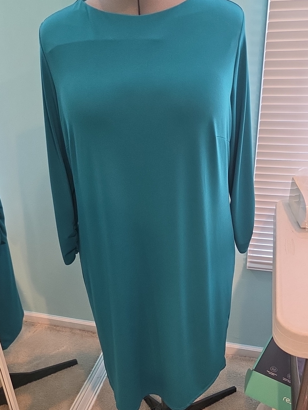 Chico's Teal Long Sleeve Shift Dress